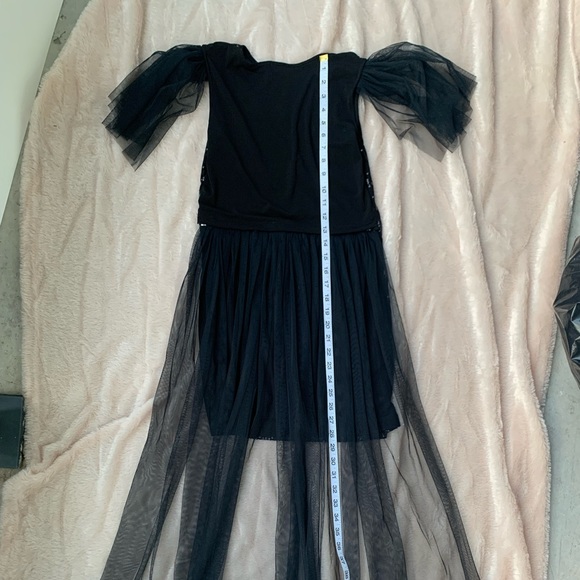 Elegant fancy dress 2 in 1. with a tulle skirt (zip at back waist). Color: black - Picture 12 of 12